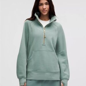 Lulu Scuba Oversized Funnel-Neck Half Zip Long